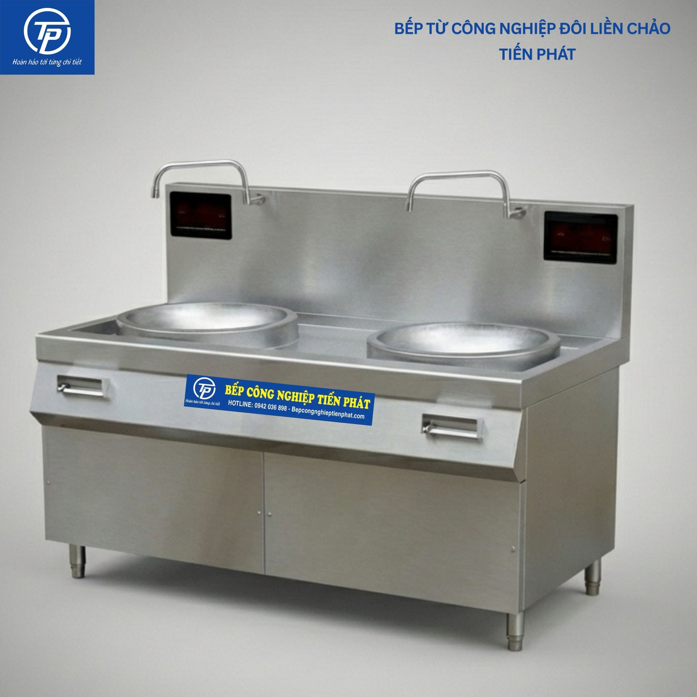 Bếp Từ Công Nghiệp Đôi 8 Kw Liền Chảo